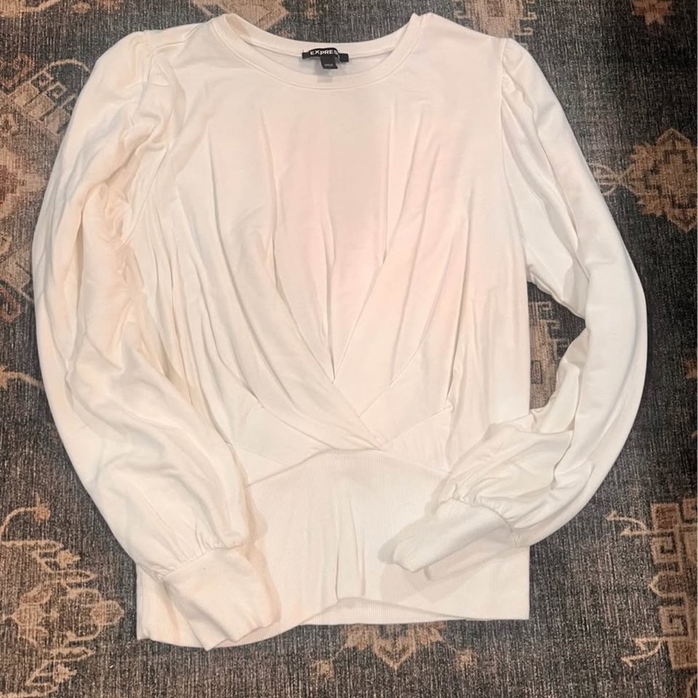Express Women's Cream Long Sleeve Top